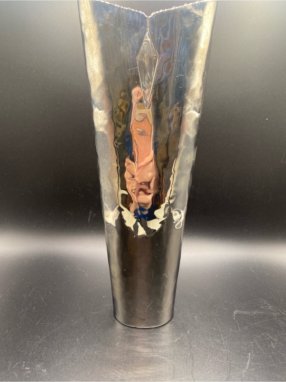 Mary Jurek Polished Silver Reflective Floor Vase